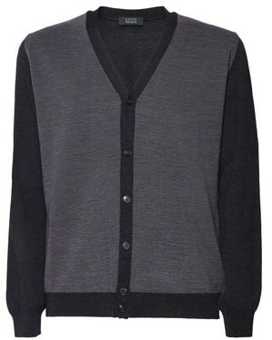 Zanone V-Neck Cardigan Jumper - Black