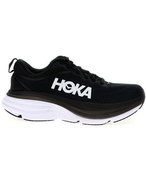 Hoka One One Bondi 8 Lace-Up Sneakers - Black