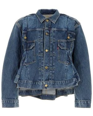 Sacai Long Sleeved Denim Jacket - Blue
