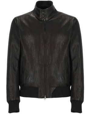 Stewart High-Collar Bomber Jacket - Black