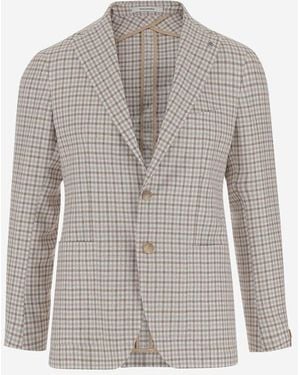 Tagliatore Check Blazer Jacket - Grey