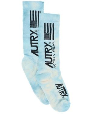 Autry Matchpoint Sprayed Effect Socks - Blue