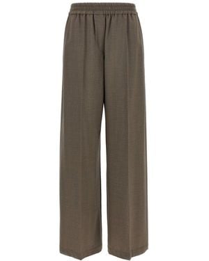 Brunello Cucinelli Elastic Waist Straight-Leg Trousers - Grey