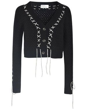 GIUSEPPE DI MORABITO V-Neck Long Sleeved Cardigan - Black