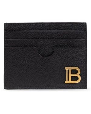 Balmain Logo Plaque Card Holder - Black