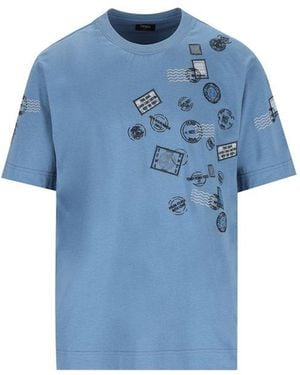 Fendi T-Shirt And Polo Shirt - Blue