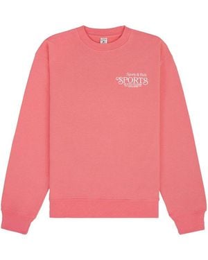 Sporty & Rich Logo Printed Crewneck Jumper - Pink