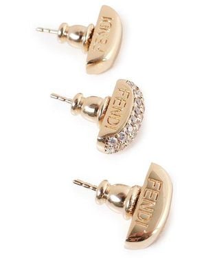 Fendi Filo Embellished Earrings Set - White