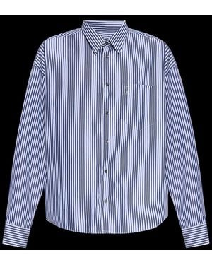Ami Paris Striped Logo Embroidered Shirt - Black