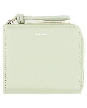 Jil Sander Logo Print Square Wallet - Green