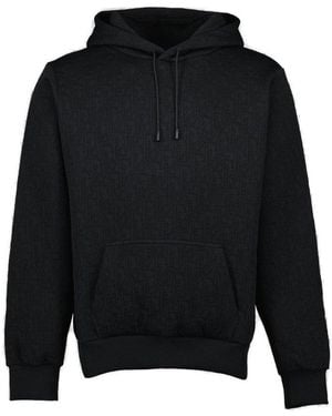 Dior Monogrammed Drawstring Hoodie - Black