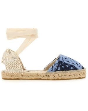 Manebí Yucatán Crochet Flat Valenciana Espadrilles - Blue