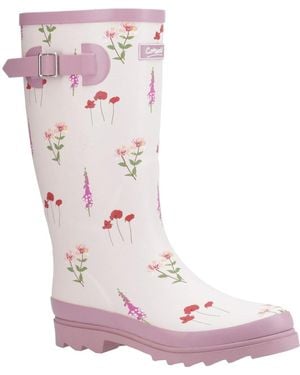 Cotswold Wildflower Tall Wellingtons - Pink