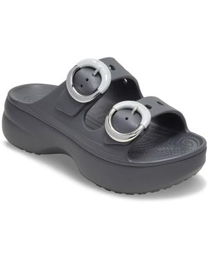 Crocs™ Saturday Platform Buckle Clogs - Grey