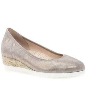 Gabor Epworth Low Wedge Heeled Shoes - Grey