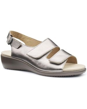 Hotter Easy Ii Wide Fit Wedge Sandals - Grey