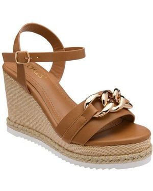 Lotus Bermuda Wedge Sandals - Brown