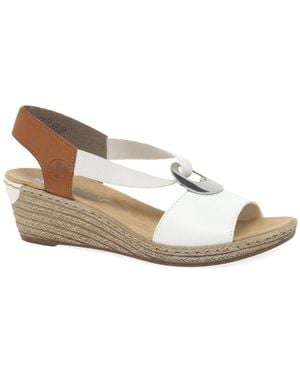 Rieker Alula Wedge Heel Sandals - White