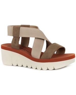 Fly London Yabi Wedge Heel Sandals - Brown