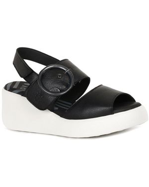 Fly London Digo Wedge Heel Sandals - Black