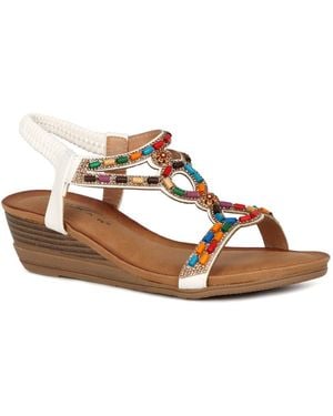 Lunar (GRS) Epsom Wedge Heel Sandals - Brown
