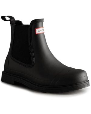 HUNTER Commando Chelsea Wellingtons Size: 7 - Black