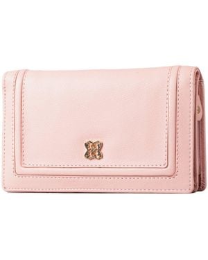 Lakeland Leather Icon Medium Leather Flapover Purse Leather Std - Pink