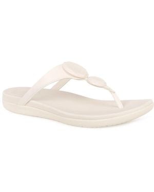 Fitflop Solay Glossy Disc Toe Post Sandals - White