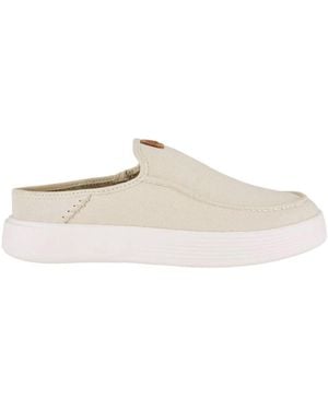 HeyDude Austin Workwear Mules Colour: Almost/ Suede - White