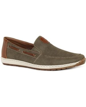 Rieker Mariner Slip On Boat Shoes Colour: 64 Fango - Brown