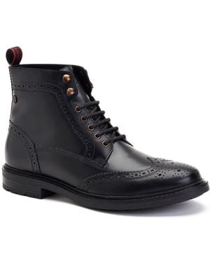 Base London Dealer Brogue Boots - Black