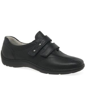 Waldläufer Stone Rip Tape Fastening Shoes - Black