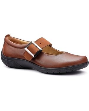 Hotter Penny Mary Jane Wide Fit Shoes - Brown