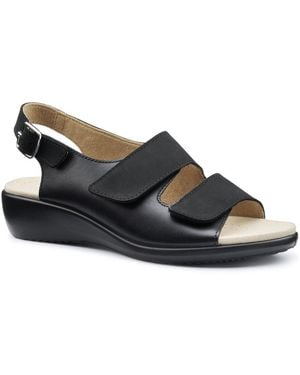 Hotter Easy Ii Wide Fit Wedge Sandals - Blue