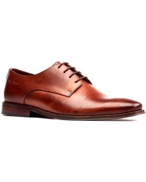 Base London Marley Plain Toe Derby Shoes - Red