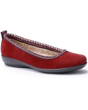 Hotter Honey Wide Fit Slippers - Red