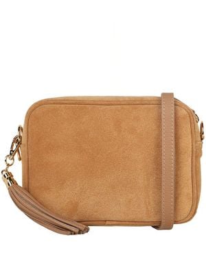 Elie Beaumont Crossbody Suede Messenger Bag - Brown