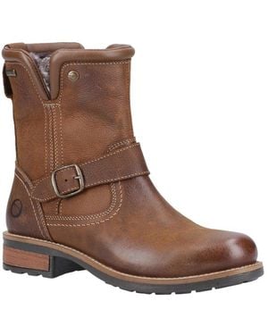Cotswold Buckled Faux Fur-Lined Ankle Boots - Brown