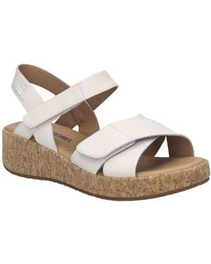 Josef Seibel Evita 03 Wedge Sandals (Weiss) - Metallic