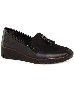 Rieker Grade Tassel Loafers - Black
