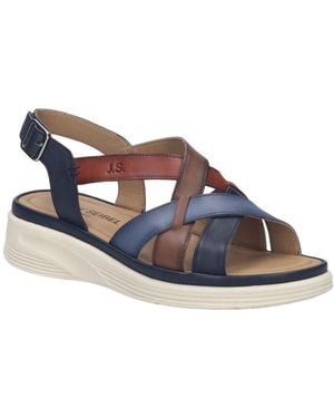 Josef Seibel Sevran 07 Low Wedge Sandals - Blue