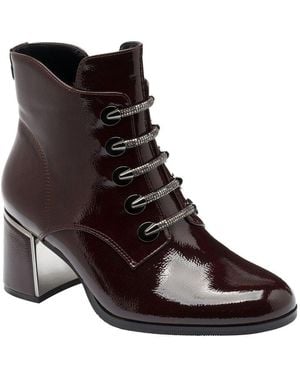 Lotus Paisley Ankle Boots - Brown