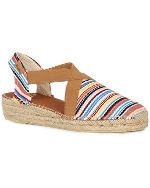 Toni Pons Vinaros Low Wedge Sandals Colour: Multi Stripe - Blue