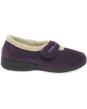 Mokkers Women's Lily Slip-On Slippers - Purple, UK Size 7, Casual Comfort With Leather Sole