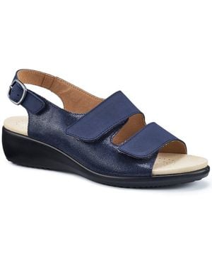 Hotter Easy Ii Wide Fit Wedge Sandals - Blue