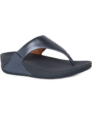 Fitflop Lulu Leather Toe Post Sandals - Blue