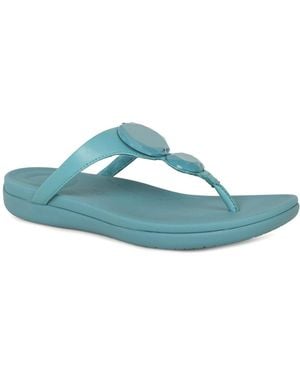 Fitflop Solay Glossy Disc Toe Post Sandals - Blue