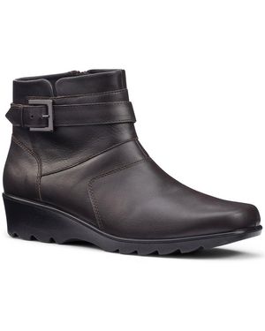 Hotter Foxton Low Wedge Boots - Black