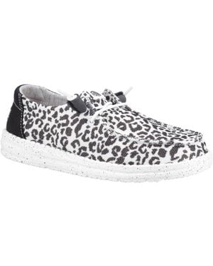 HEYDUDE Wendy Leopard Shoes - White