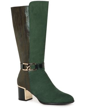 Lotus Elsa (M) Knee High Boots - Green